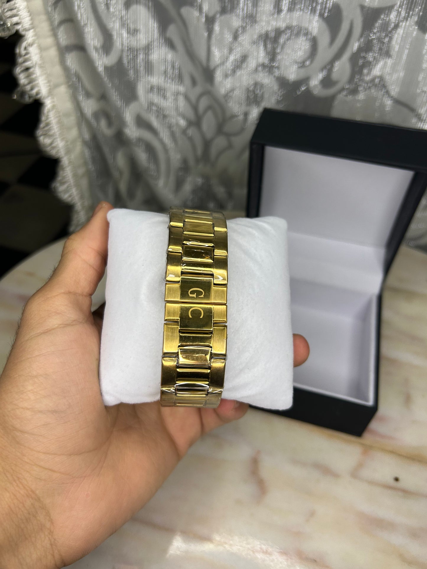 Gc Homme Bracelet Or Tableau Bleu