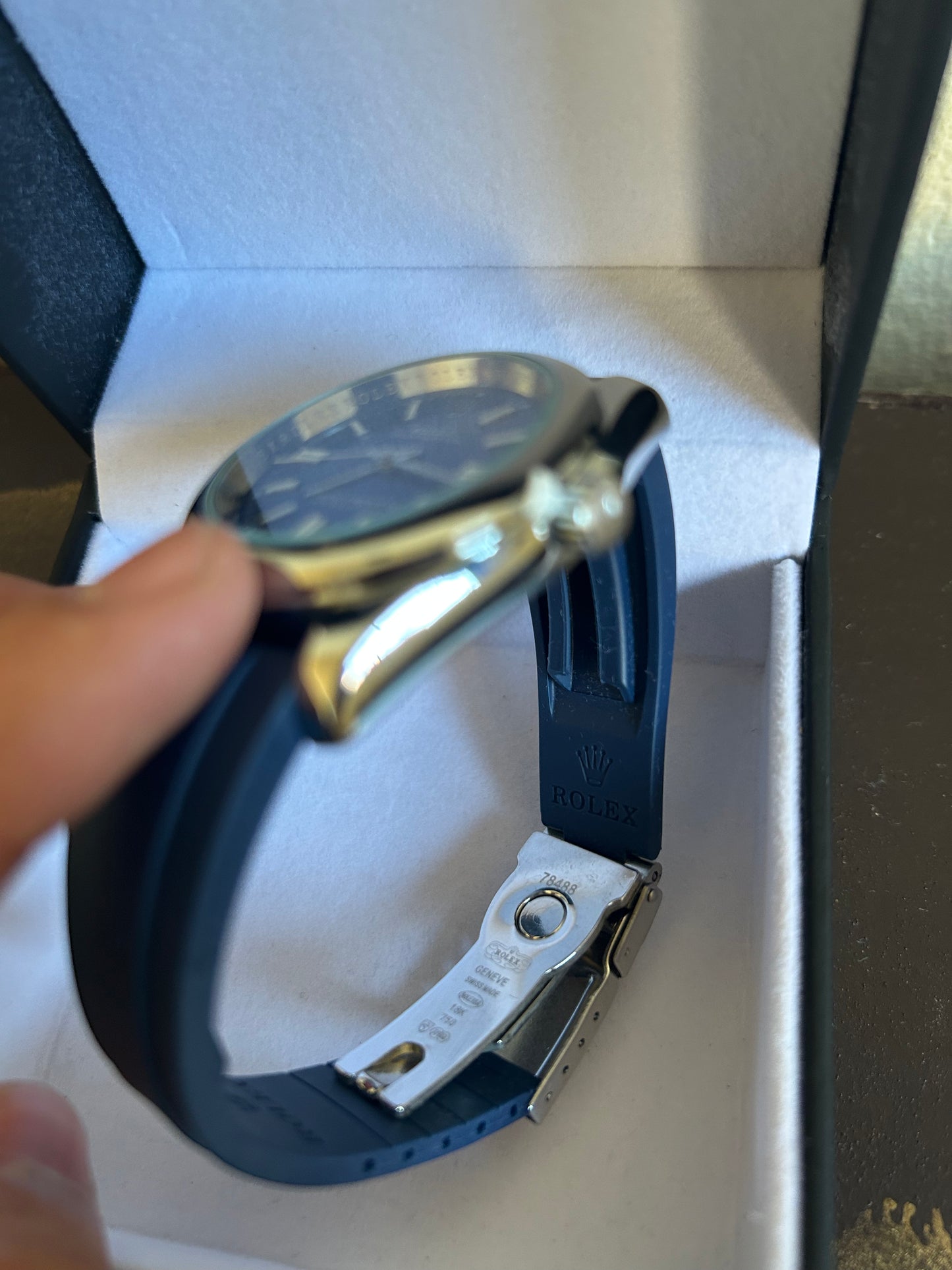 Rolex Homme Oyster Samta Silicone Bleu