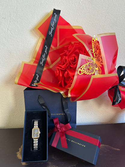 Daniel Wellington Femme – Avec Coffre+bouquet fleur