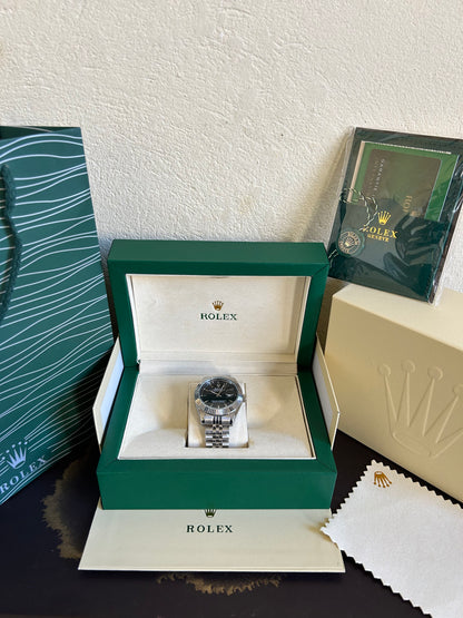 Rolex Datejust Tableau Noir Avec Coffre – Homme