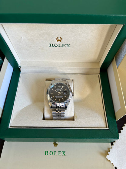 Rolex Datejust Tableau Noir Avec Coffre – Homme