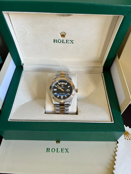 Rolex Datejust Homme – Tableau Blanc Diamant Avec Coffre+bouquet