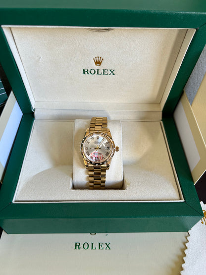 Rolex Datejust Femme – Tableau Blanc Diamant Avec Coffre+bouquet