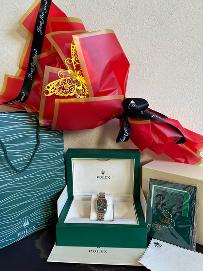 Rolex Genève Femme – Tableau Noir Avec Coffre+bouquet