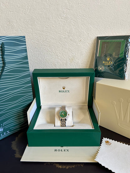 Rolex Femme – Tableau Vert Avec Coffre
