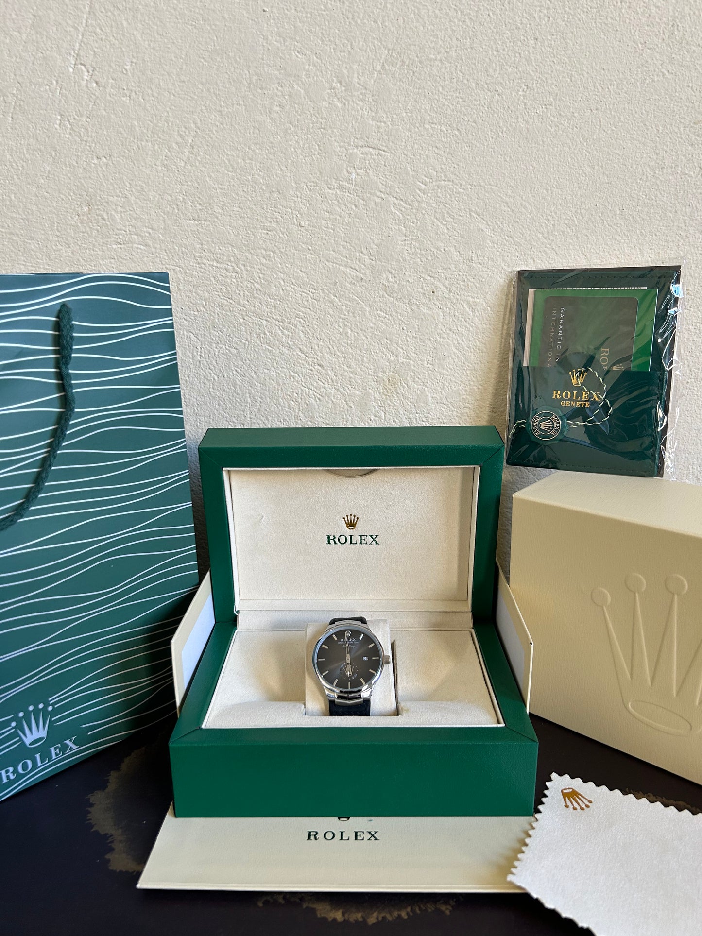 Rolex Air-King Cuir Noir Avec Coffre – Homme