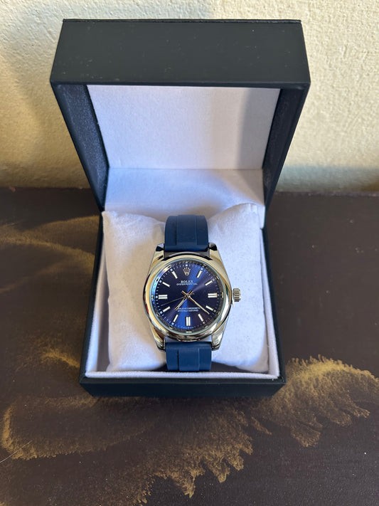 Rolex Homme Oyster Samta Silicone Bleu