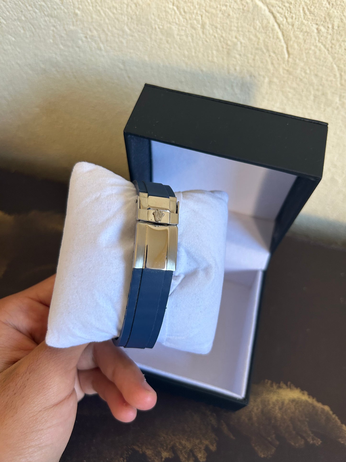 Rolex Homme Oyster Samta Silicone Bleu